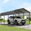 10x15FT Heavy Duty Metal Carport with Galvanized Roof