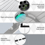 10x15FT Heavy Duty Metal Carport Cream White with Galvanized Roof, No Sidewalls