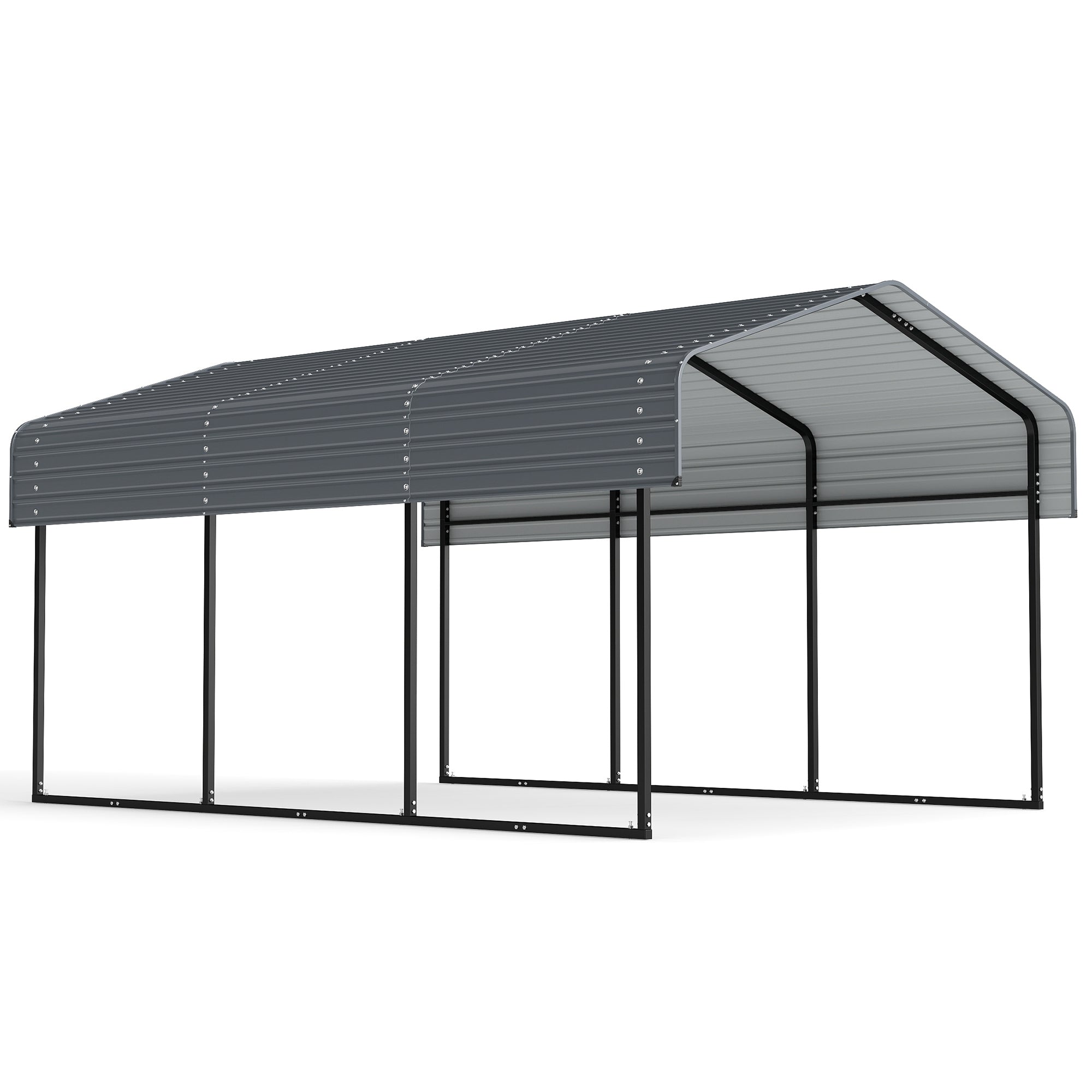 10x15FT Heavy Duty Metal Carport with Galvanized Roof Main image