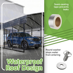 12x20 FT Heavy Duty Metal Carport without Sidewalls Grey