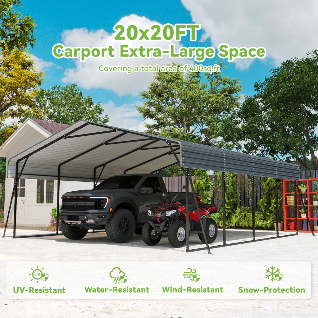 20x20 Color Tile Roof Carport