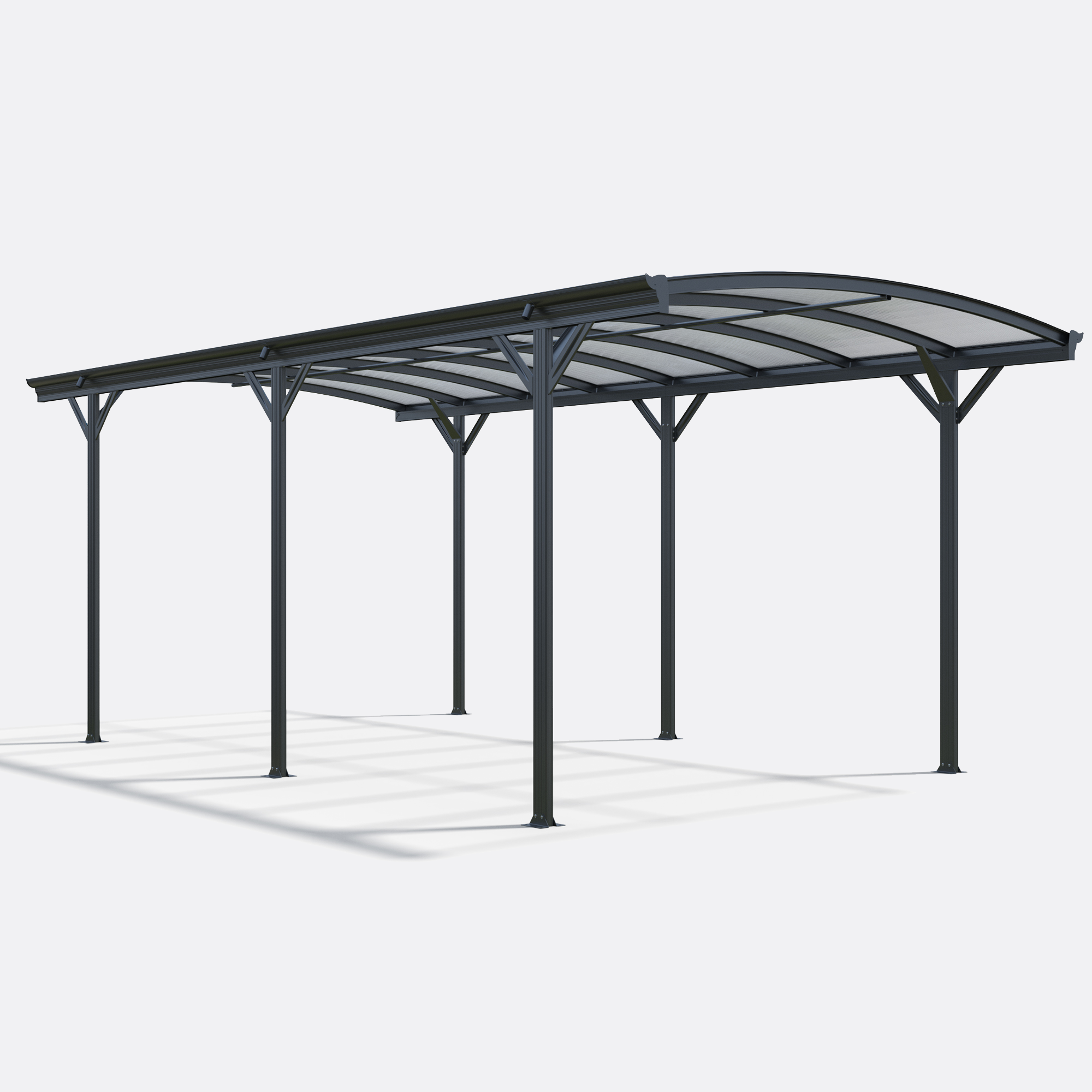 10x19 FT Heavy Duty Metal Carport without Sidewalls Grey Main image