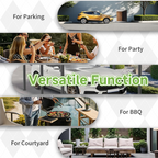 12x16 FT Heavy Duty Metal Carport without Sidewalls Grey